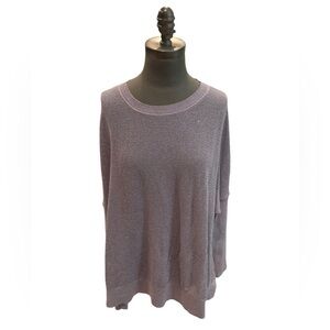 Planet by Lauren G Pima Cotton Metallic Seed Stitch lilac sweater One Size